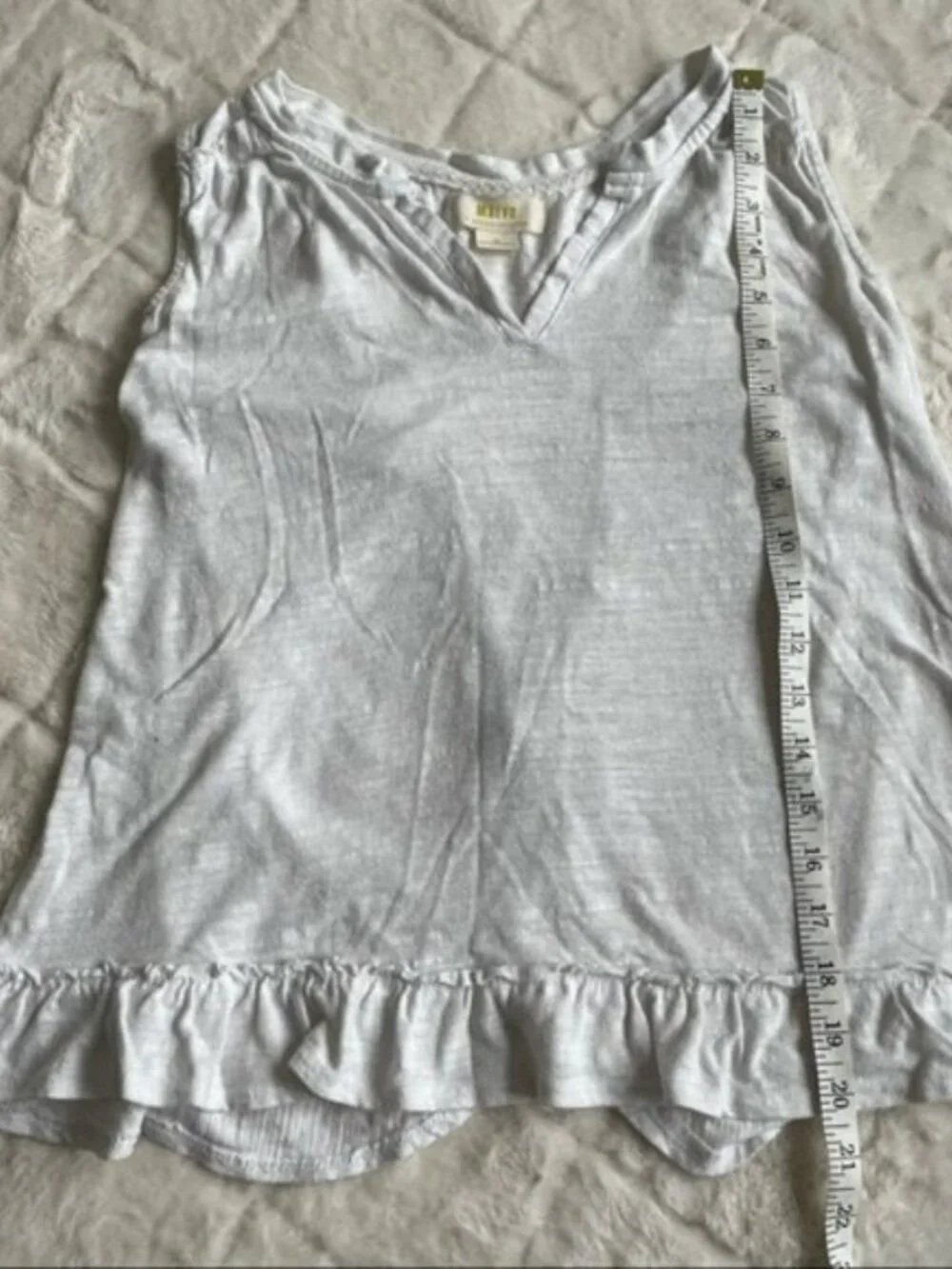 Maeve by Anthropologie | White Ruffle Sleeveless Tank Top | Size Extra Small